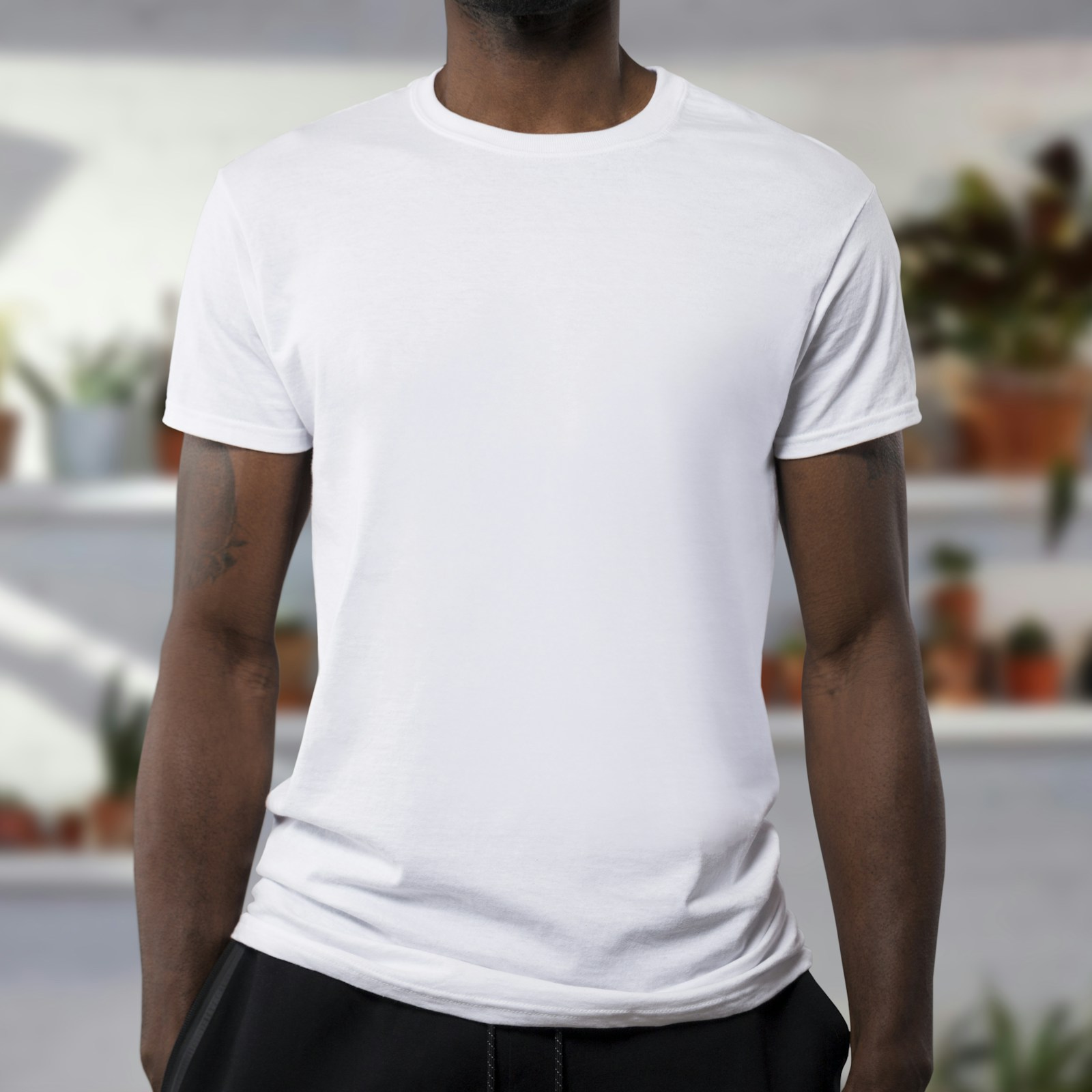 Simple white cotton T-shirt