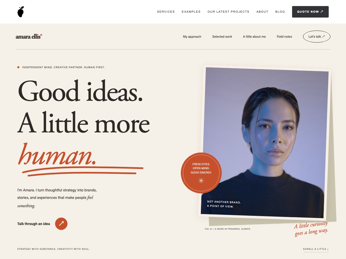 Amara Ellis website design preview