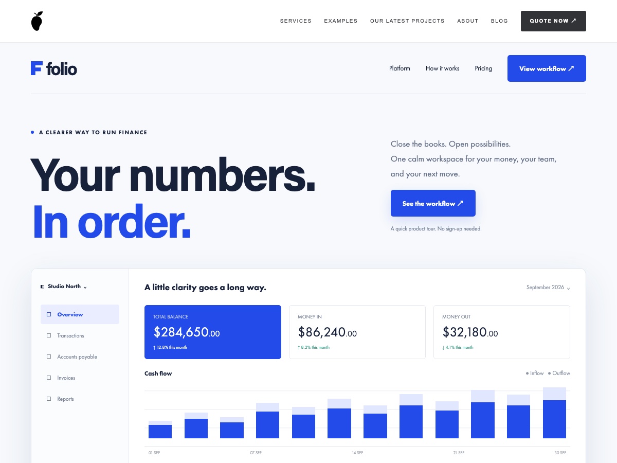 Folio website design preview