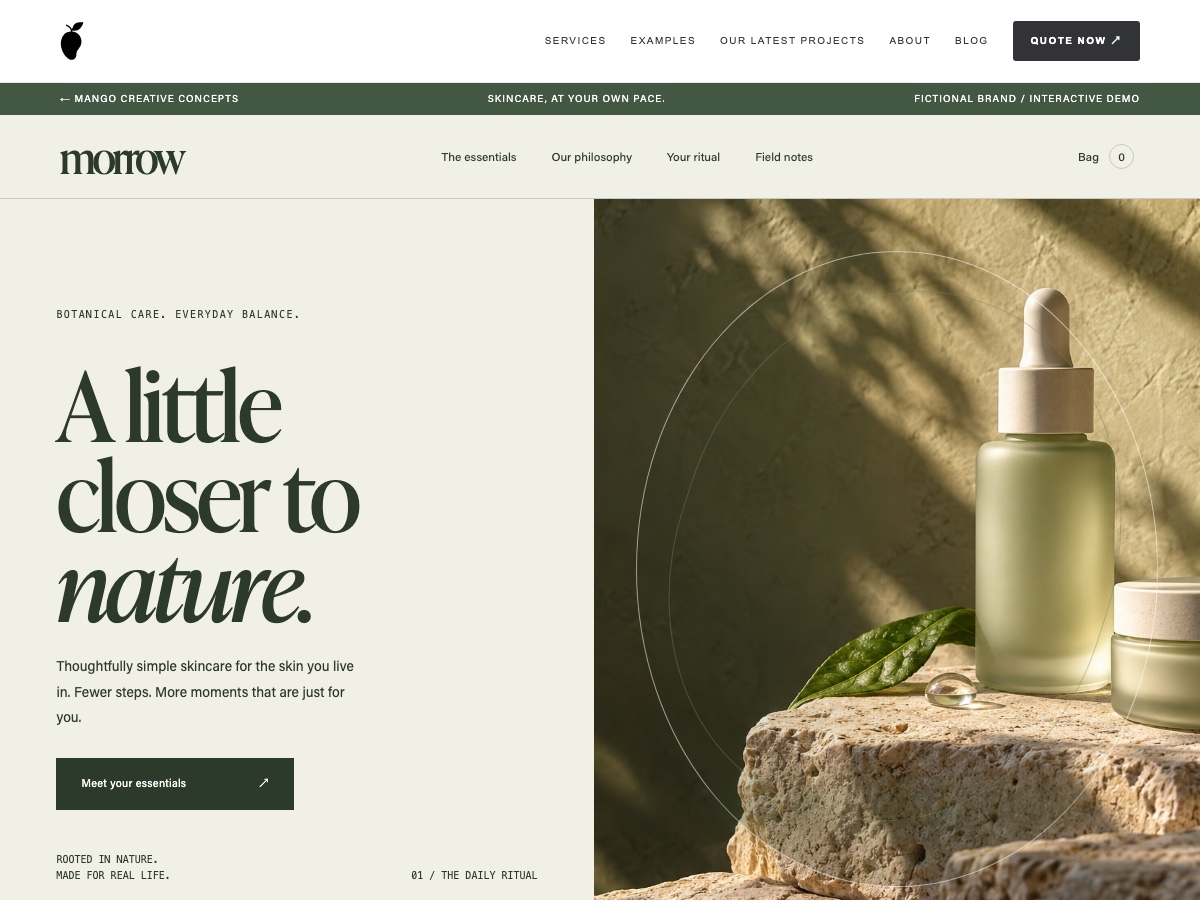 morrow website design preview
