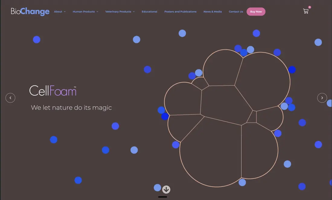 Home page of the BioChange website